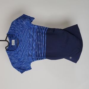 Athleta Women shirt short sleeve lightweight gym sport training sz XS blue yoga